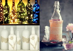 Decoração com garrafas de vidro